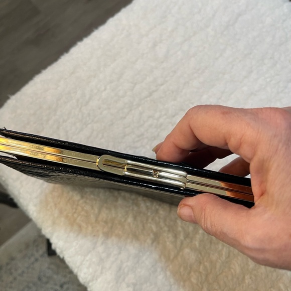 ABAS Elegant Black Crocodile-Embossed Clutch with products - Picture 3 of 14